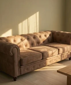 Grand canapé 3 places Chesterfield Vintage