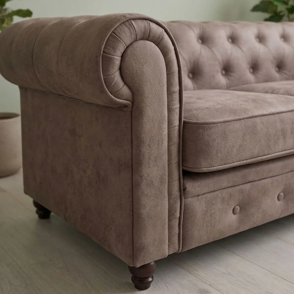 Grand canapé 3 places Chesterfield Vintage