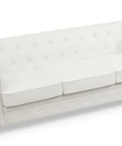 Grand canapé 3 places Chesterfield Blanc