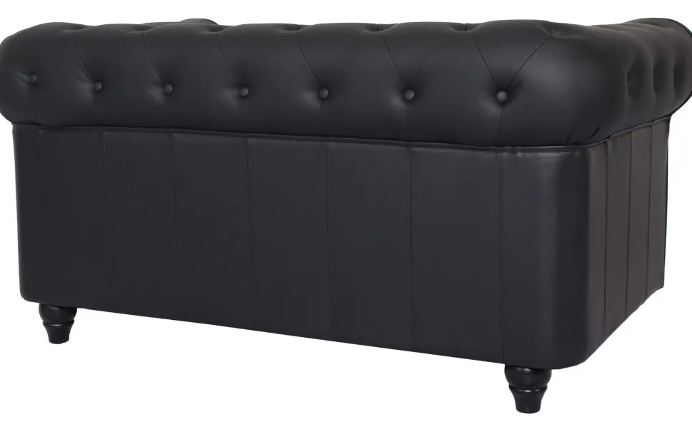 Grand canapé 2 places Chesterfield Noir