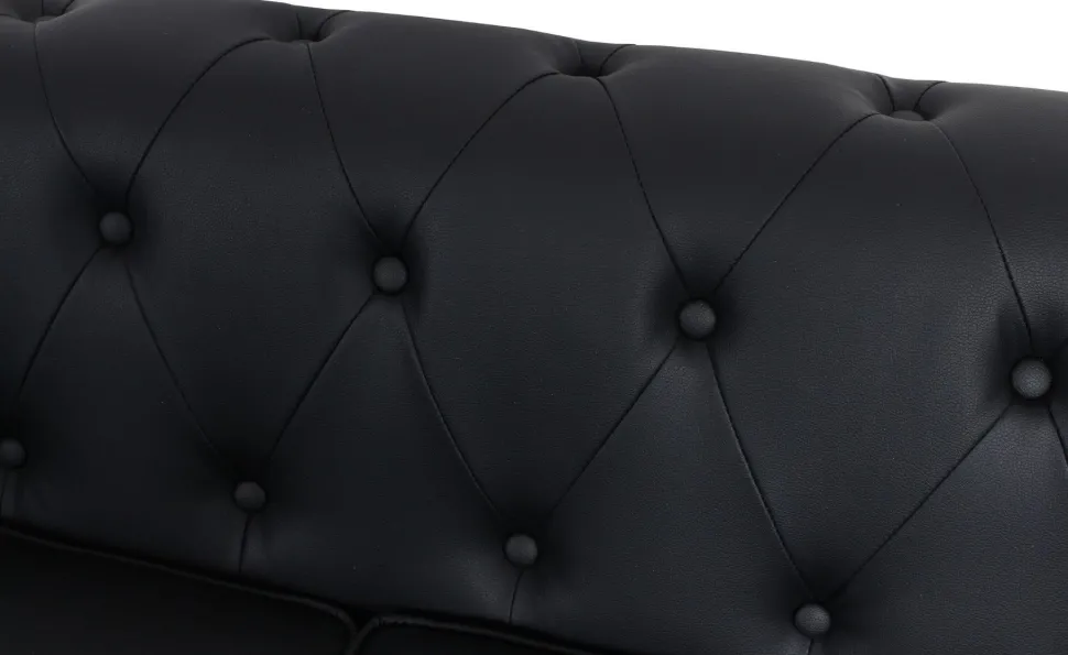 Grand canapé 2 places Chesterfield Noir