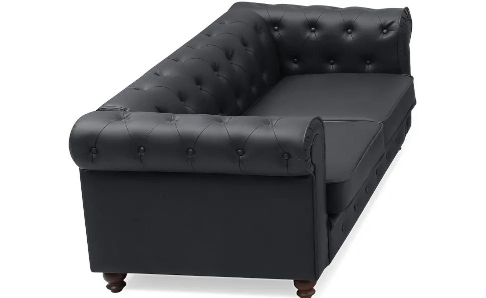 Grand canapé 2 places Chesterfield Noir