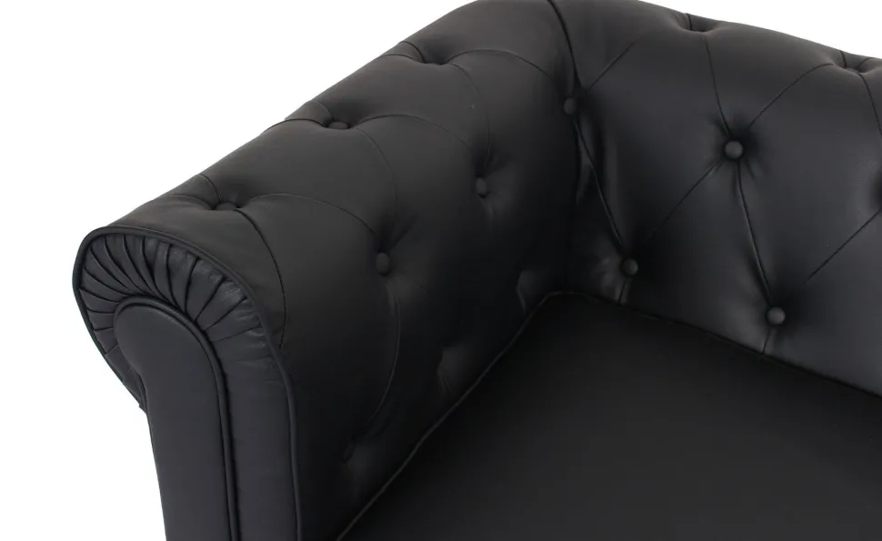 Grand canapé 2 places Chesterfield Noir
