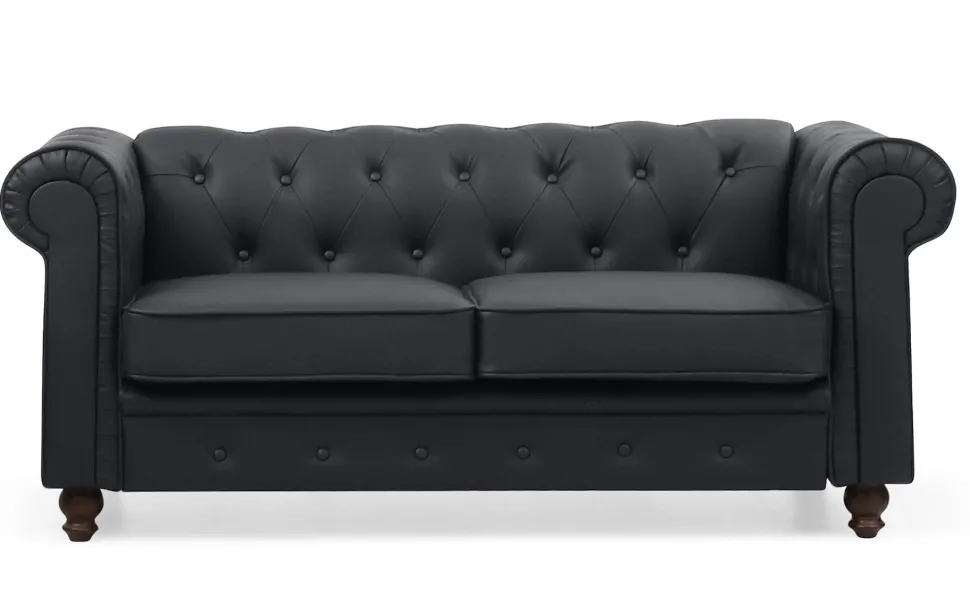 Grand canapé 2 places Chesterfield Noir