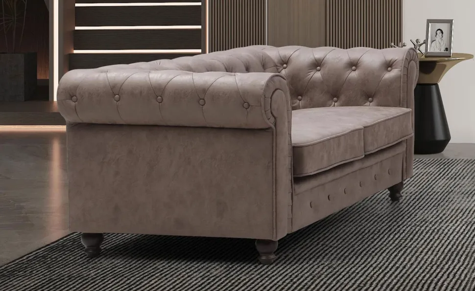 Grand canapé 2 places Chesterfield Vintage