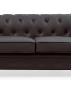 Grand canapé 2 places Chesterfield Marron