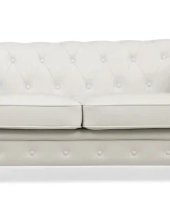 Grand canapé 2 places Chesterfield Blanc