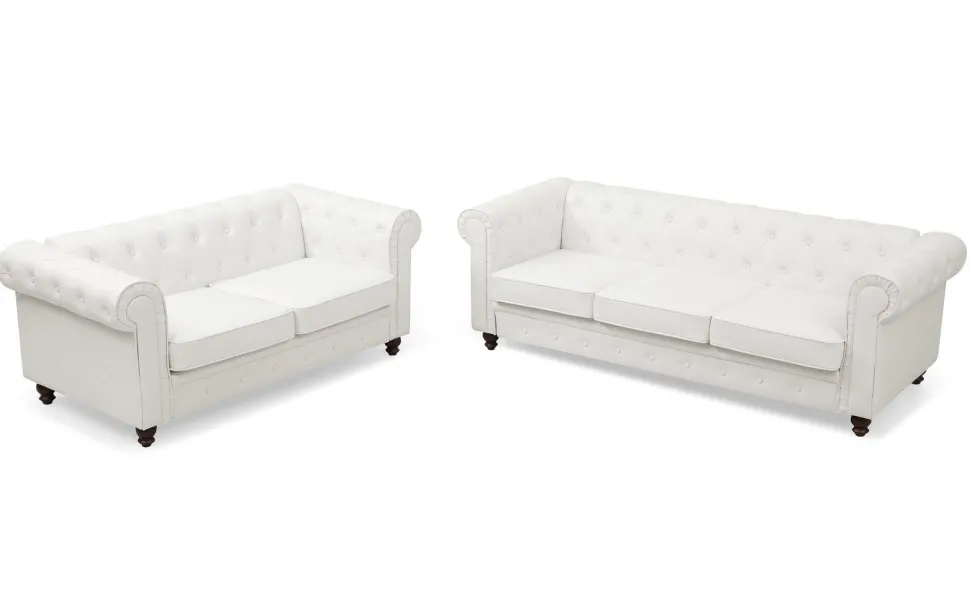 Grand canapé 2 places Chesterfield Blanc