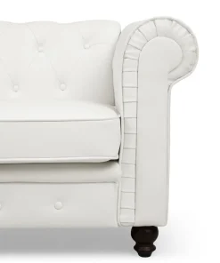 Grand canapé 2 places Chesterfield Blanc