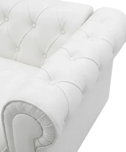 Grand fauteuil Chesterfield Blanc