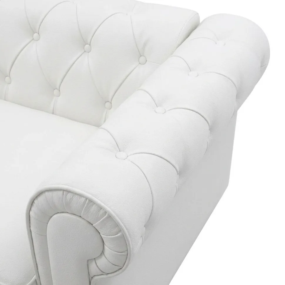 Grand fauteuil Chesterfield Blanc