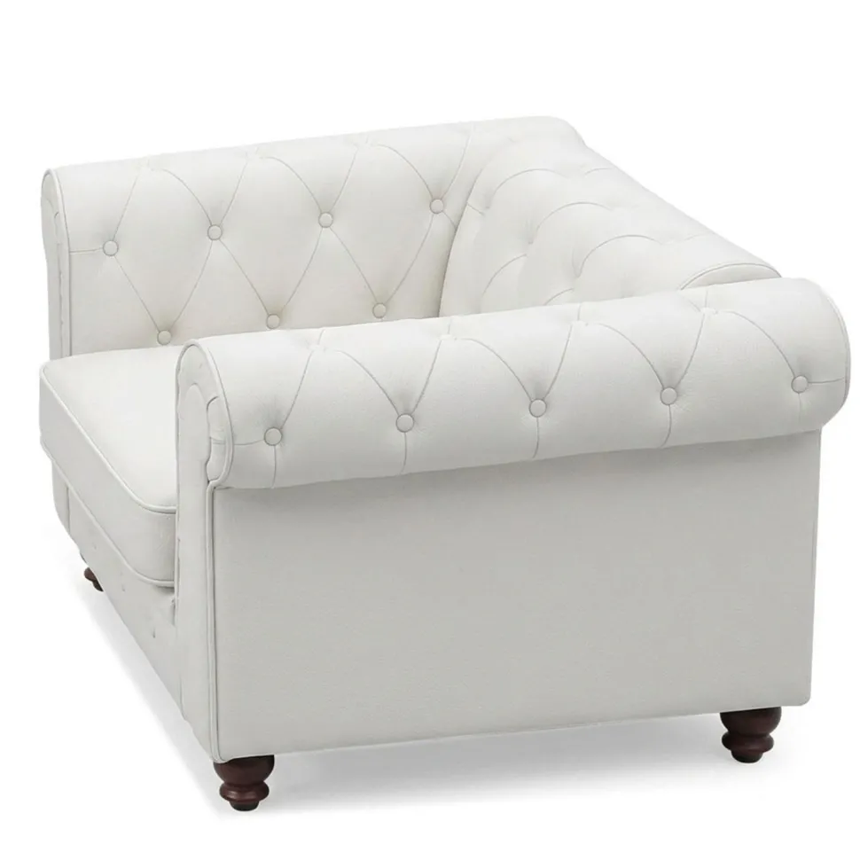 Grand fauteuil Chesterfield Blanc