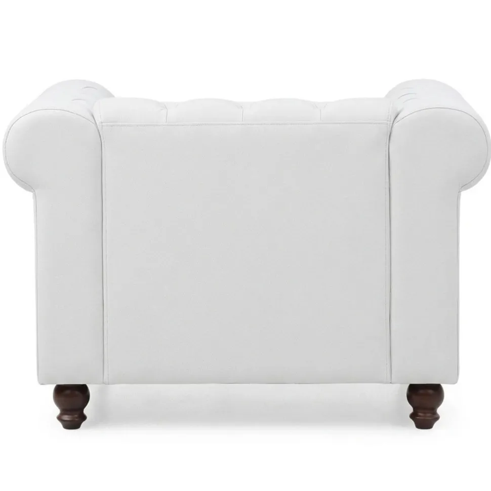 Grand fauteuil Chesterfield Blanc