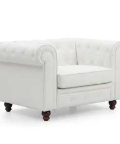 Grand fauteuil Chesterfield Blanc