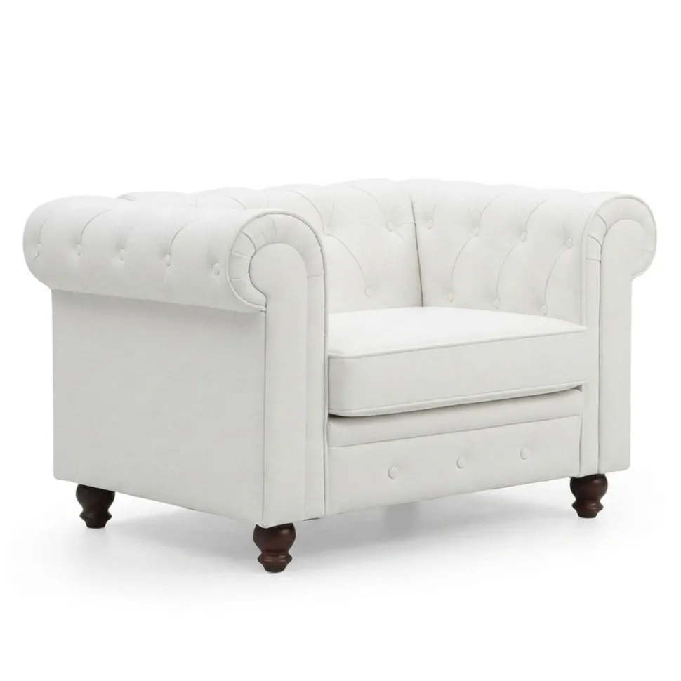 Grand fauteuil Chesterfield Blanc