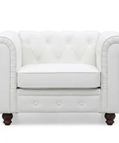 Grand fauteuil Chesterfield Blanc