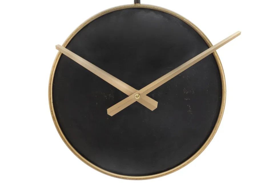 Horloge murale métal Noir et Doré
