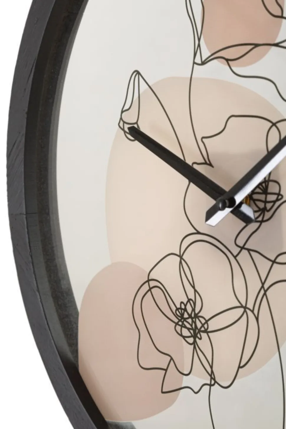 Horloge murale ronde motifs floraux Fer et Verre multicolore