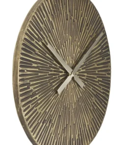 Horloge murale ronde métal bronzé