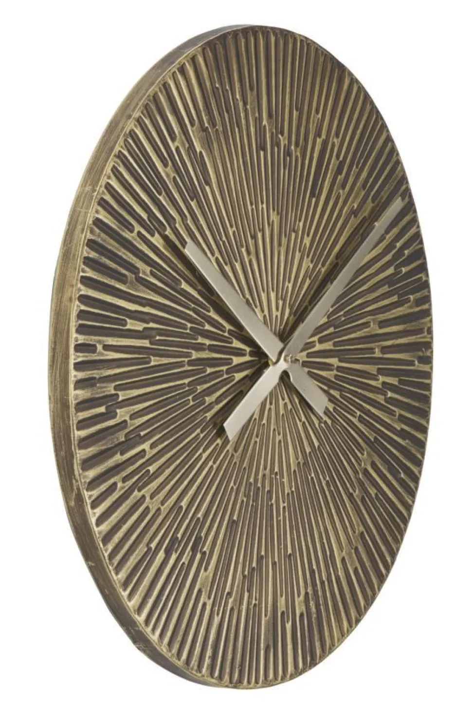Horloge murale ronde métal bronzé