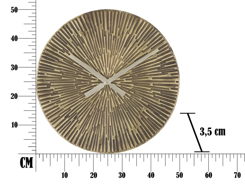 Horloge murale ronde métal bronzé