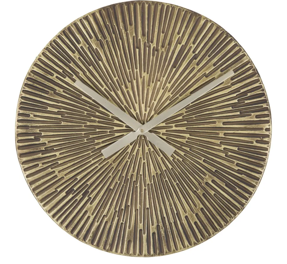 Horloge murale ronde métal bronzé