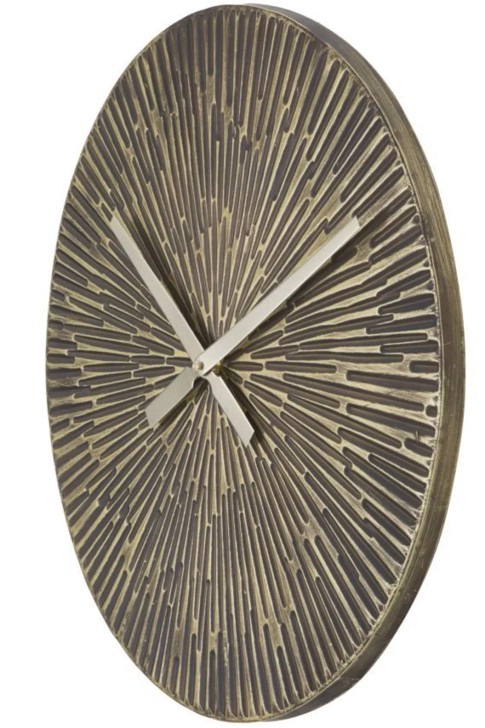 Horloge murale ronde métal bronzé