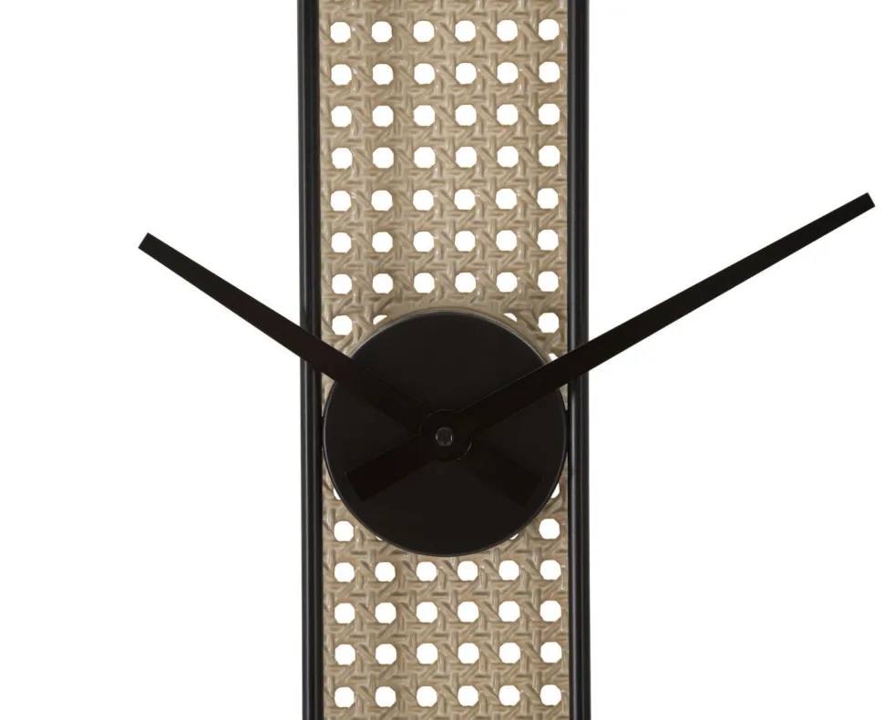 Horloge murale ronde Ribby Fer Noir Cannage de Vienne