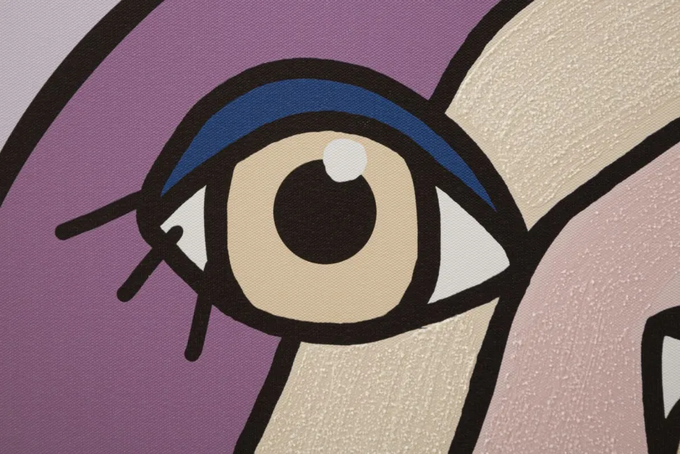 Impression murale Cubisme encadrée en bois massif couleurs vives