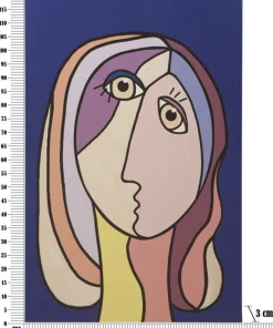 Impression murale Cubisme encadrée en bois massif couleurs vives