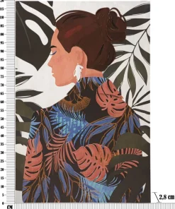 Impression murale Lady Jungle encadrée toile bois massif couleurs chaudes