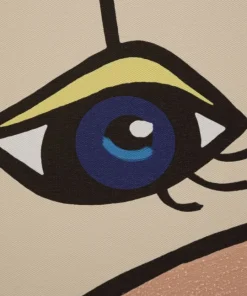 Impression murale visage cubiste toile encadrée bois massif couleurs vives