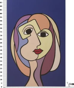 Impression peinte double face Cubisme cadre en bois massif couleurs vives