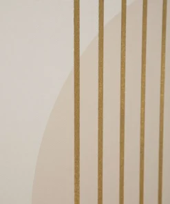 Impression sur toile abstraite encadrée Bois massif tons chaleureux décorations dorées