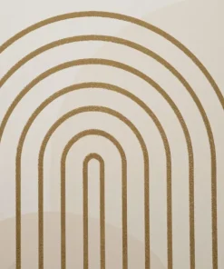 Impression sur toile abstraite encadrée Bois massif tons chaleureux décorations dorées