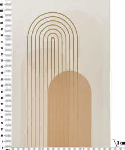 Impression sur toile abstraite encadrée Bois massif tons chaleureux décorations dorées