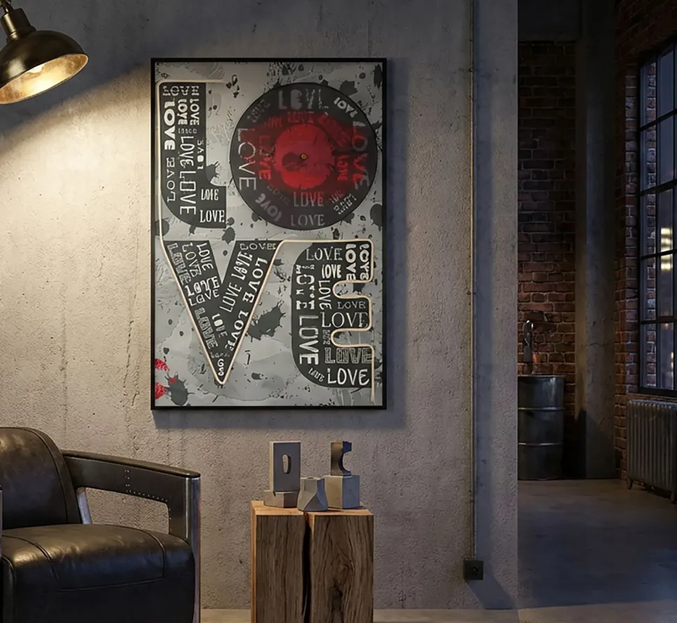 Impression sur toile LED Love Graphismes urbains et détails pop