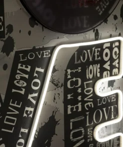 Impression sur toile LED Love Graphismes urbains et détails pop