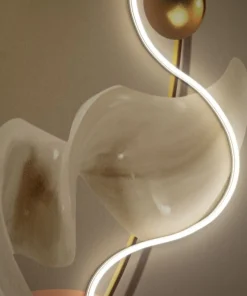 Impression sur toile LED abstraite moderne cadre noir