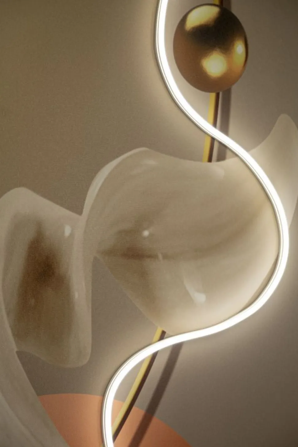 Impression sur toile LED abstraite moderne cadre noir