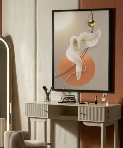 Impression sur toile LED abstraite moderne cadre noir