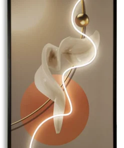 Impression sur toile LED abstraite moderne cadre noir