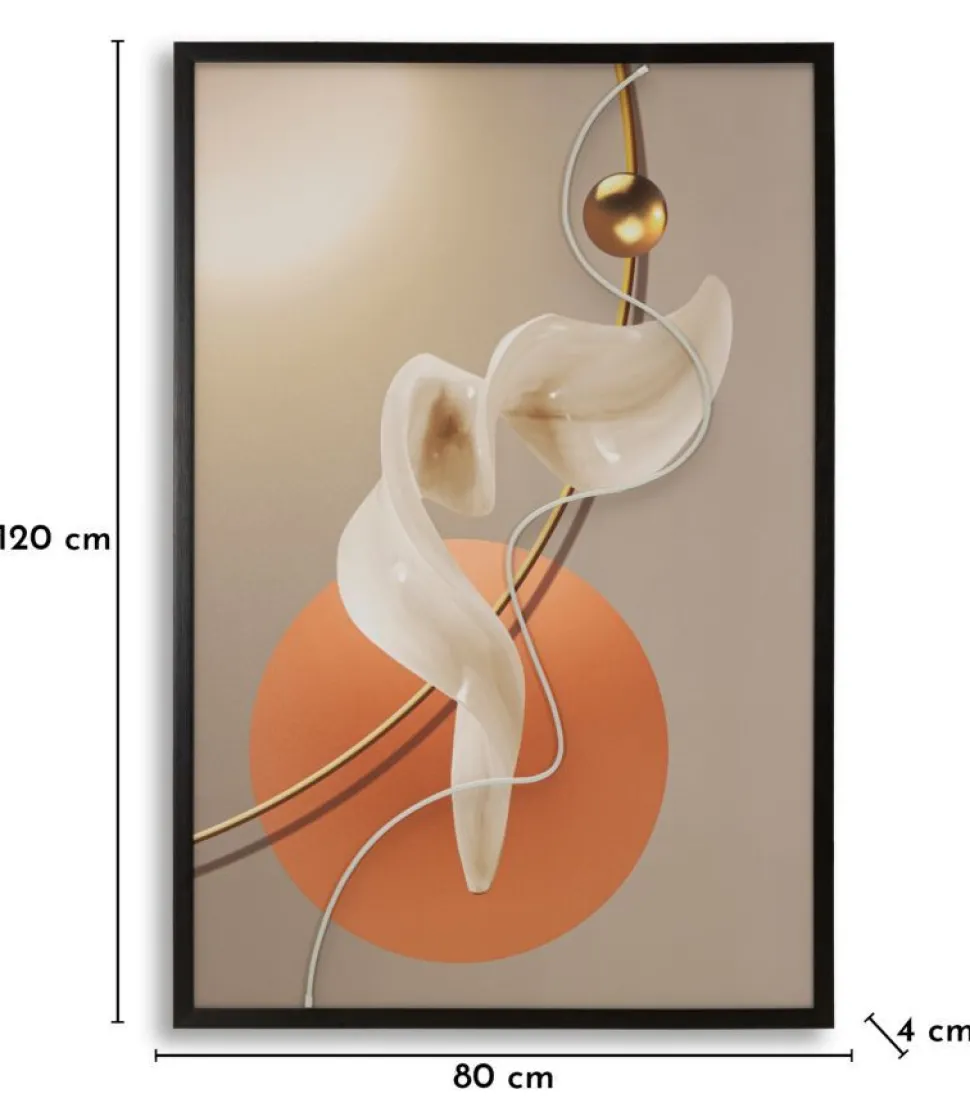 Impression sur toile LED abstraite moderne cadre noir