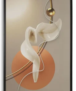 Impression sur toile LED abstraite moderne cadre noir