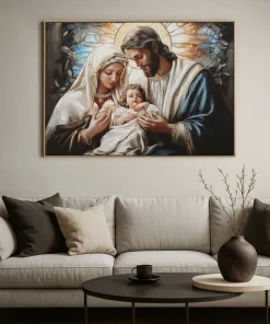 Impression sur toile Nativité encadrée