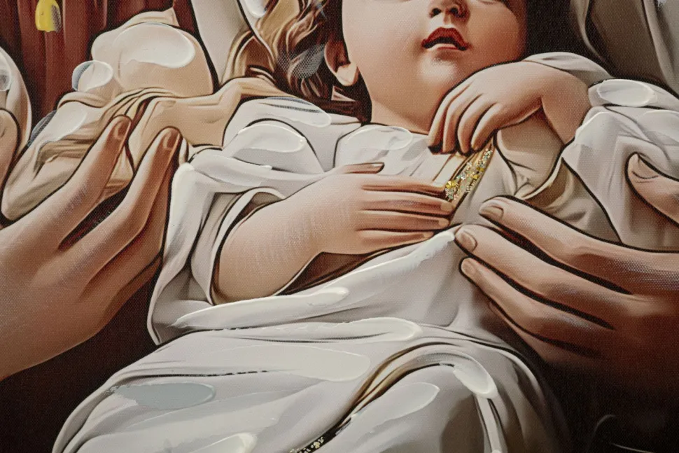 Impression sur toile Nativité encadrée
