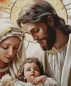 Impression sur toile Nativité encadrée