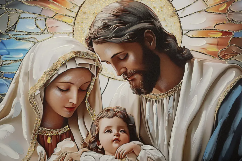 Impression sur toile Nativité encadrée
