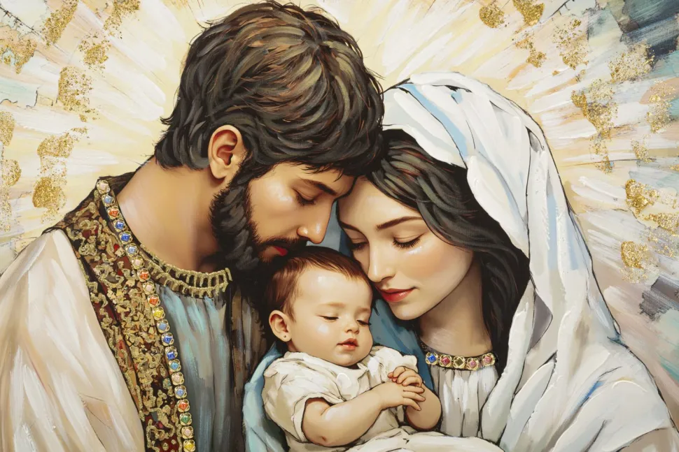 Impression sur toile Nativité Laquaré avec cadre