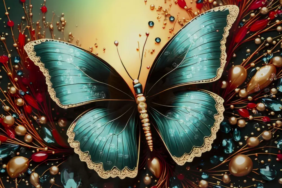 Impression sur toile Papillon Vernissé cadre 70x100